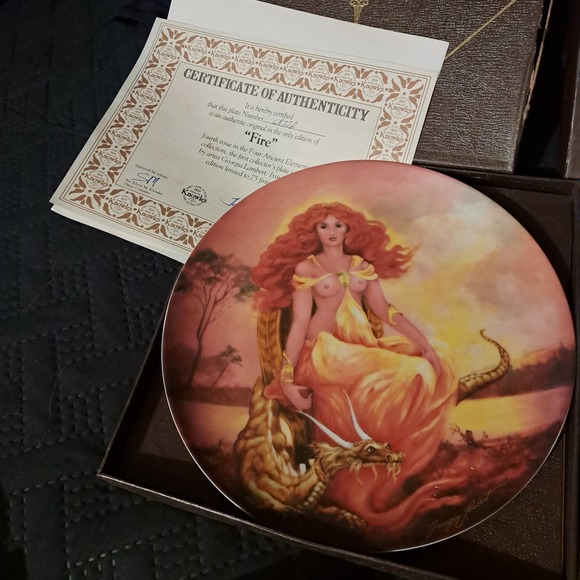THE FOUR ANCIENT ELEMENTS Series Georgia Lambert KNOWLES 3 Plates COA&Box - Picture 3 of 4